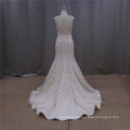 Champagne Embroidered Backless Low Back Cap Sleeve Sexy Wedding Dress